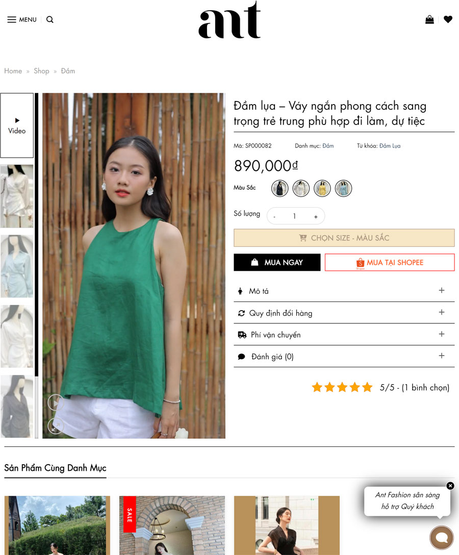 Mau Website Thoi Trang_ant Fashion_trang San Pham
